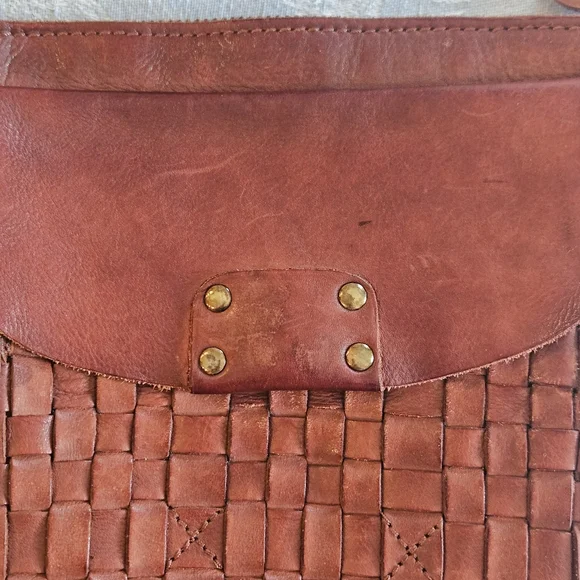 ASHWOOD HERITAGE Crossbody Bag Red Leather Woven England UK Purse Handbag Boho - Picture 12 of 16